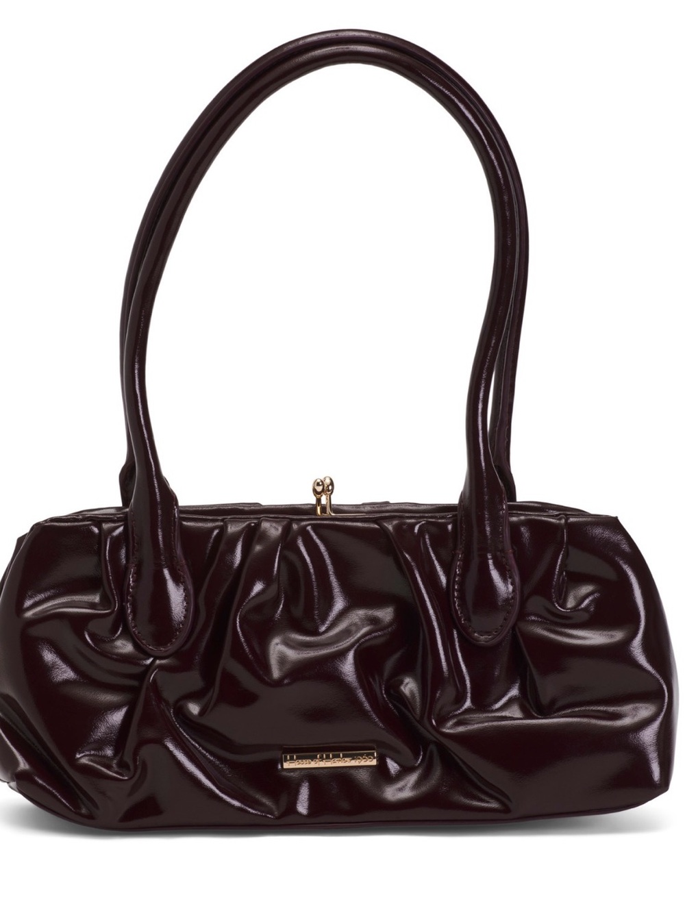House of Harlow 1960 Glossy Burgundy Patent Shoulder Bag